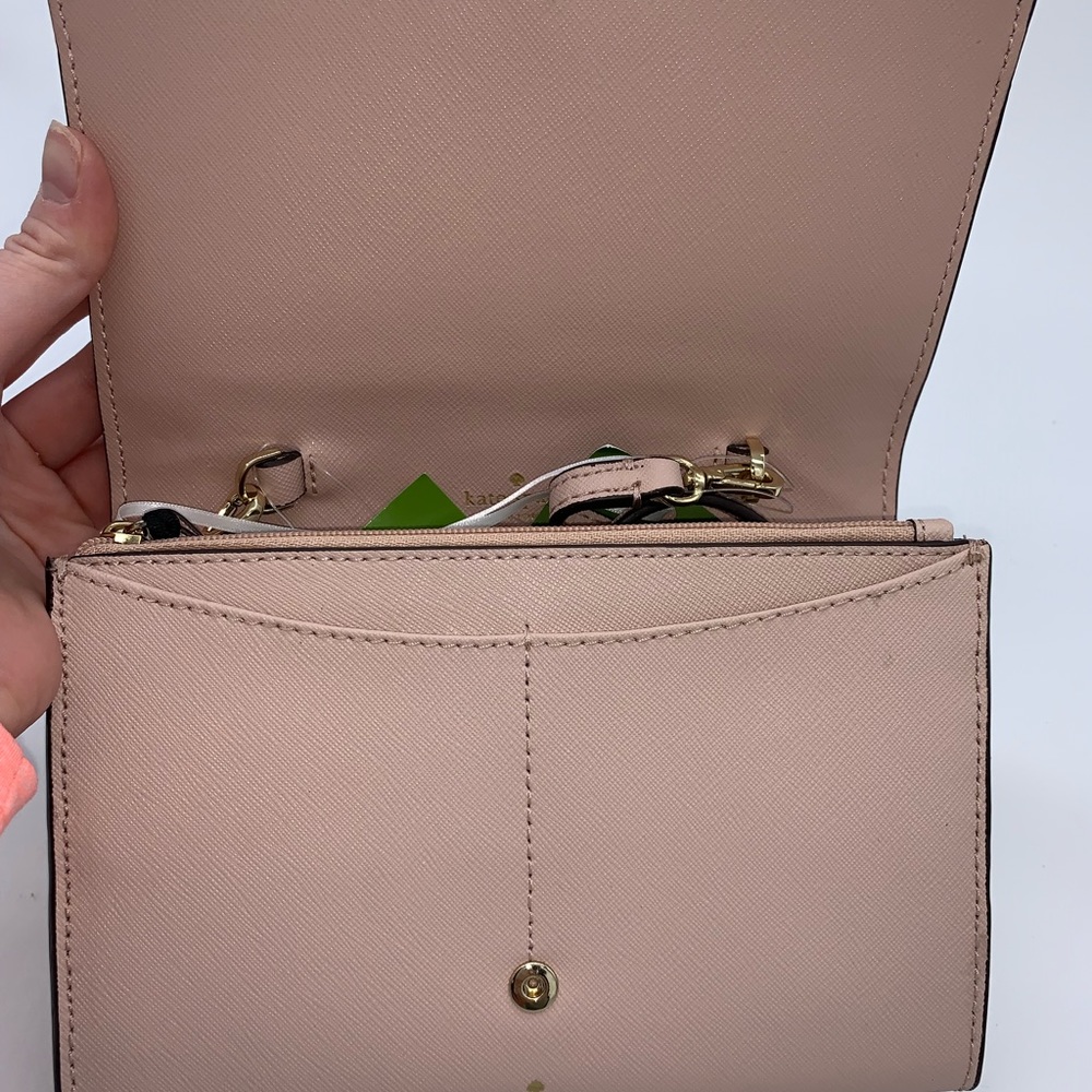 Kate Spade ♠️ Soft Pink Jeweled Crossbody Wallet - Picture 4 of 8
